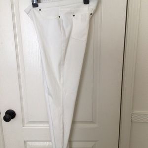 WHITE Pants Denim Leggings Back Front Pockets Size Large